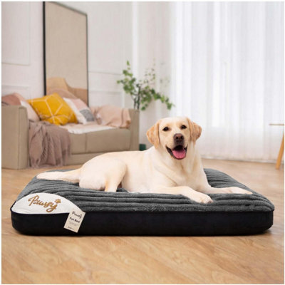 istyle mode Medium Corduroy Dog Bed (Charcoal, 80X58X6Cm)