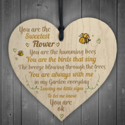 Red Ocean Mum Nan Dad Family Guardian Angel Wood Heart Sign Memorial Gift Angels For Grave Plaques - thumbnail 1