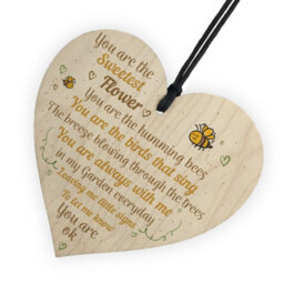Red Ocean Mum Nan Dad Family Guardian Angel Wood Heart Sign Memorial Gift Angels For Grave Plaques - thumbnail 6