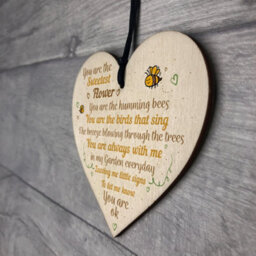 Red Ocean Mum Nan Dad Family Guardian Angel Wood Heart Sign Memorial Gift Angels For Grave Plaques - thumbnail 7