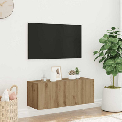 Walplus Wall Mounted Tv Cabinet Artisan Oak 80X30X30 Cm Engineered Wood - image 1