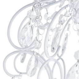 Happy Homewares Matt White Shabby Chic Chandelier Style Pendant Ceiling Lamp Shade With Acrylic - thumbnail 3