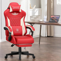 Gtplayer Gaming Chair, High Back Computer Chairs With Footrest For Adults Ergonomic Pc Chair, Red - thumbnail 5