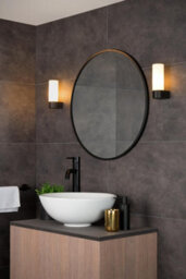 Lucide Jesse Classic Wall Light Bathroom - 1Xg9 - Ip44 - Black - thumbnail 4