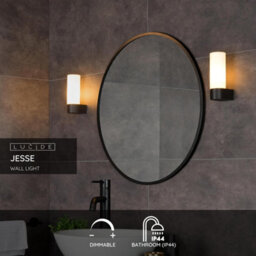 Lucide Jesse Classic Wall Light Bathroom - 1Xg9 - Ip44 - Black - thumbnail 2