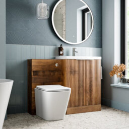 Aveli Provence Walnut Back To Wall Toilet & Vanity Unit With Basin 1100mm - thumbnail 2