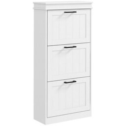 Wyld Haus Naravi Vino 3-Drawer Slim White Shoe Cabinet - Vertical Storage For Up To 15 Pairs - thumbnail 2