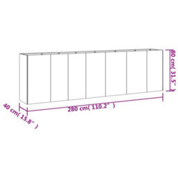 Berkfield Garden Raised Bed 280X40X80 Cm Corten Steel - thumbnail 6