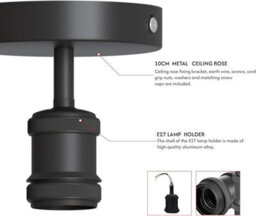 Single Head Fully Earth Ceiling Light Retro Flush Mount E27 Lamp Holder Sconce Chandeliers Pendent Set For Living Room - thumbnail 8
