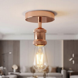 Single Head Fully Earth Ceiling Light Retro Flush Mount E27 Lamp Holder Sconce Chandeliers Pendent Set For Living Room - thumbnail 2
