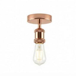 Single Head Fully Earth Ceiling Light Retro Flush Mount E27 Lamp Holder Sconce Chandeliers Pendent Set For Living Room - thumbnail 1