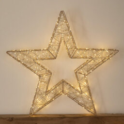 Samuel Alexander 70Cm Gold Light Up Christmas Star With 300 Warm White Leds & Timer - thumbnail 9