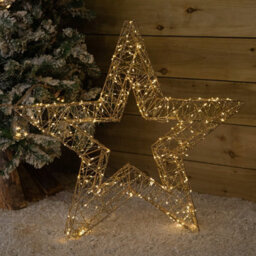 Samuel Alexander 70Cm Gold Light Up Christmas Star With 300 Warm White Leds & Timer - thumbnail 4