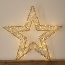 Samuel Alexander 70Cm Gold Light Up Christmas Star With 300 Warm White Leds & Timer - thumbnail 1