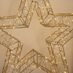 Samuel Alexander 70Cm Gold Light Up Christmas Star With 300 Warm White Leds & Timer - thumbnail 6