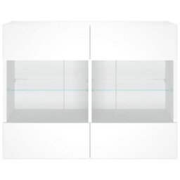 Berkfield Durable Tv Wall Cabinet With Led Lights White 78.5X30X60.5 Cm - thumbnail 7