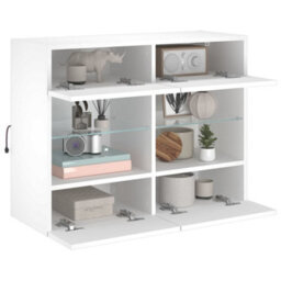 Berkfield Durable Tv Wall Cabinet With Led Lights White 78.5X30X60.5 Cm - thumbnail 6
