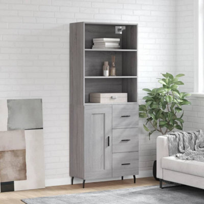 Berkfield Highboard Grey Sonoma 69.5X34X180 Cm Engineered Wood - image 1