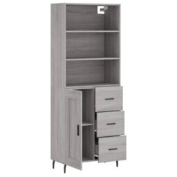 Berkfield Highboard Grey Sonoma 69.5X34X180 Cm Engineered Wood - thumbnail 4