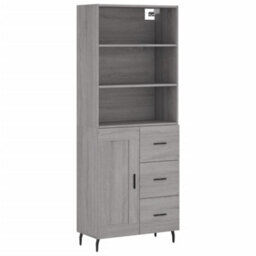 Berkfield Highboard Grey Sonoma 69.5X34X180 Cm Engineered Wood - thumbnail 2