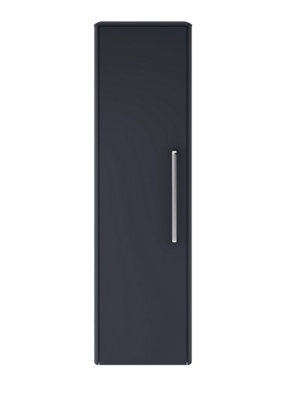 Balterley Contemporary Bathroom Wall Hung Single Soft Close Door Tall Storage Unit With 2 Shelves, Indigo Blue, 1200 X 350 X 250mm - image 1