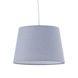 First Choice Lighting Grey Cotton 23Cm Tapered Cylinder Pendant Or Lamp Shade