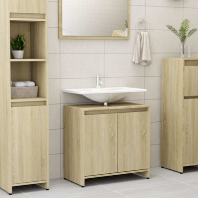 Berkfield Bathroom Cabinet Sonoma Oak 60X33X61 Cm Engineered Wood - image 1