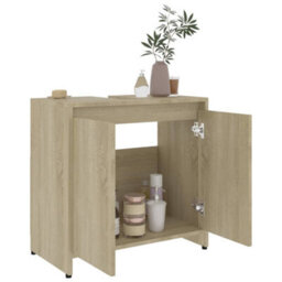 Berkfield Bathroom Cabinet Sonoma Oak 60X33X61 Cm Engineered Wood - thumbnail 4