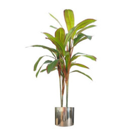 Leaf Metal Planter Plant Pot With Polished Silver Finish 20 X 18Cm Botanik - thumbnail 7