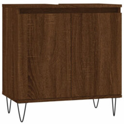 Berkfield Bathroom Cabinet Brown Oak 58X33X60 Cm Engineered Wood - thumbnail 2