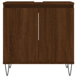 Berkfield Bathroom Cabinet Brown Oak 58X33X60 Cm Engineered Wood - thumbnail 4