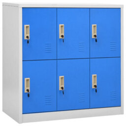 Walplus Locker Cabinet Light Grey And Blue 90X45X92.5 Cm Steel