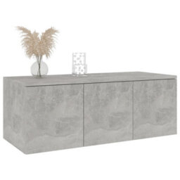 Berkfield Tv Cabinet Concrete Grey 80X34X30 Cm Engineered Wood - thumbnail 3