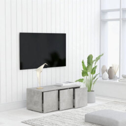 Berkfield Tv Cabinet Concrete Grey 80X34X30 Cm Engineered Wood - thumbnail 4