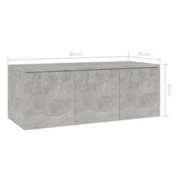 Berkfield Tv Cabinet Concrete Grey 80X34X30 Cm Engineered Wood - thumbnail 8