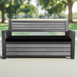 Crescent Garden Iceni & Eden Bench Seat Pad Water Resistant Garden Keter Bench Cushion Pad 128X50X5Cm Black Removable Cover - thumbnail 2