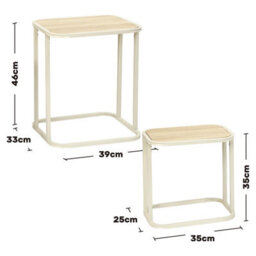 Taylor & Brown 2 Pack Nesting Coffee Tables For Living Room, Metal Frame With Mdf Top, Modern Nest Of 2 Sofa Side End Tables - thumbnail 7