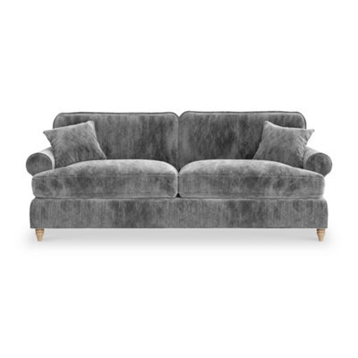 Alfie Charcoal Grey 4 Seater Sofa For Living Room - Fully Assembled By Roseland Furniture - image 1