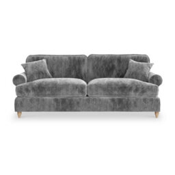 Alfie Charcoal Grey 4 Seater Sofa For Living Room - Fully Assembled By Roseland Furniture - thumbnail 1