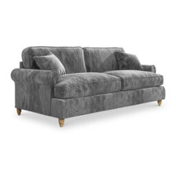 Alfie Charcoal Grey 4 Seater Sofa For Living Room - Fully Assembled By Roseland Furniture - thumbnail 3