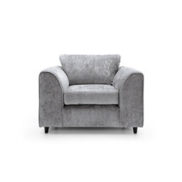 Abakus Direct Harriet Crushed Chenille Armchair Chair In Light Grey - thumbnail 1