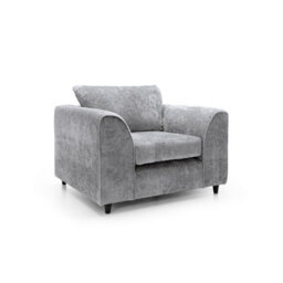 Abakus Direct Harriet Crushed Chenille Armchair Chair In Light Grey - thumbnail 2