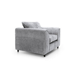 Abakus Direct Harriet Crushed Chenille Armchair Chair In Light Grey - thumbnail 3