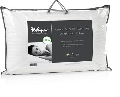 Relyon Superior Comfort 100% Natural Latex Pillow 100% Cotton Removable Cover (Deep) - image 1