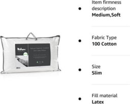 Relyon Superior Comfort 100% Natural Latex Pillow 100% Cotton Removable Cover (Deep) - thumbnail 3