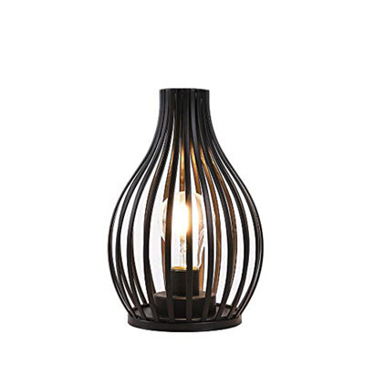 Jhy Design Table Lamp Battery Powered, 24 Cm High Modern Nordic Vase Shaped Wireless Led Nightlight With 6-Hour Timer For Bedroom