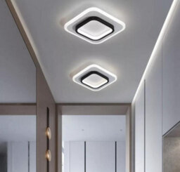 Led Ceiling Lights Acrylic Square Ceiling Lamp Black 24Cm Cool Light - thumbnail 2