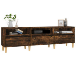 Berkfield Classic Tv Cabinet Smoked Oak 150X30X44.5 Cm Engineered Wood - thumbnail 4