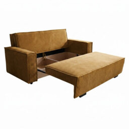 Sofa Bed With Sleeping Function Viva Star Iv Mustard Poso Fabric Storage Compartment Living Room Modern Style - thumbnail 4