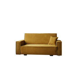 Sofa Bed With Sleeping Function Viva Star Iv Mustard Poso Fabric Storage Compartment Living Room Modern Style - thumbnail 2